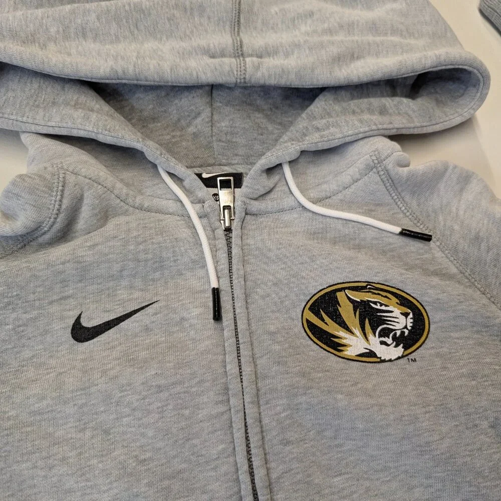 Vintage Nike Missouri Tigers Gray Zippered Hoodie Size XS